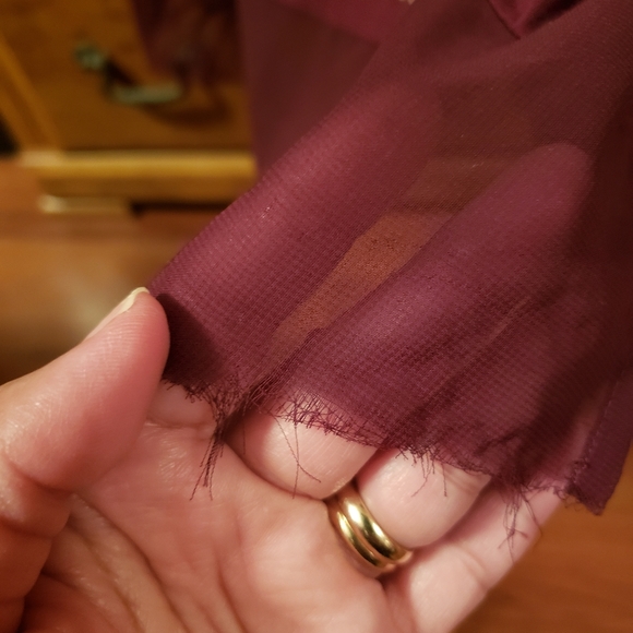 BELLDINI 3/4 Sleeve Maroon Embellished Loose Crewneck Top XL - Picture 4 of 6